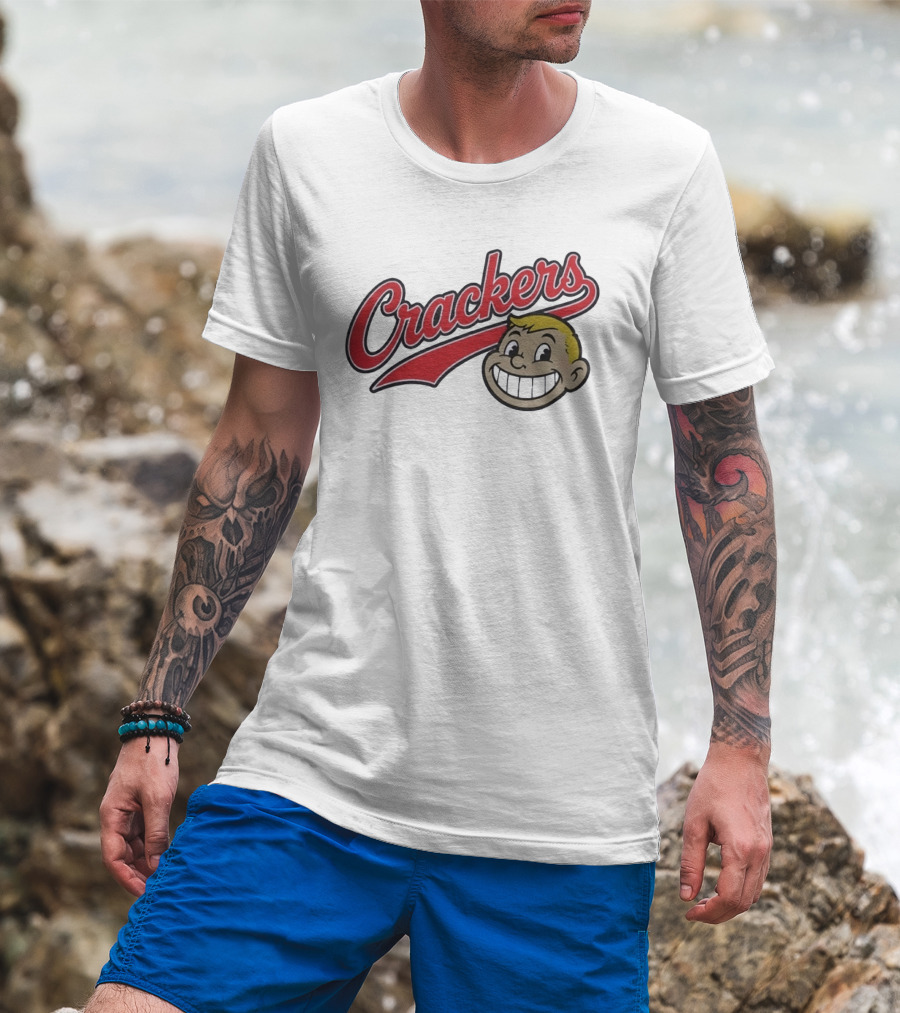 Crackers Vintage Cartoon Style Blonde Boy Smiling T-Shirt
