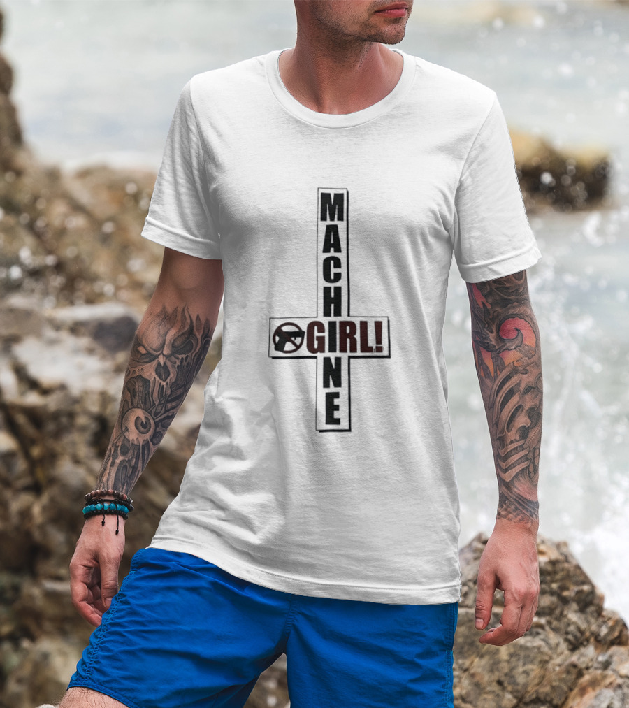 Machine Girl Band Electronic Music Logo Cross T-Shirt
