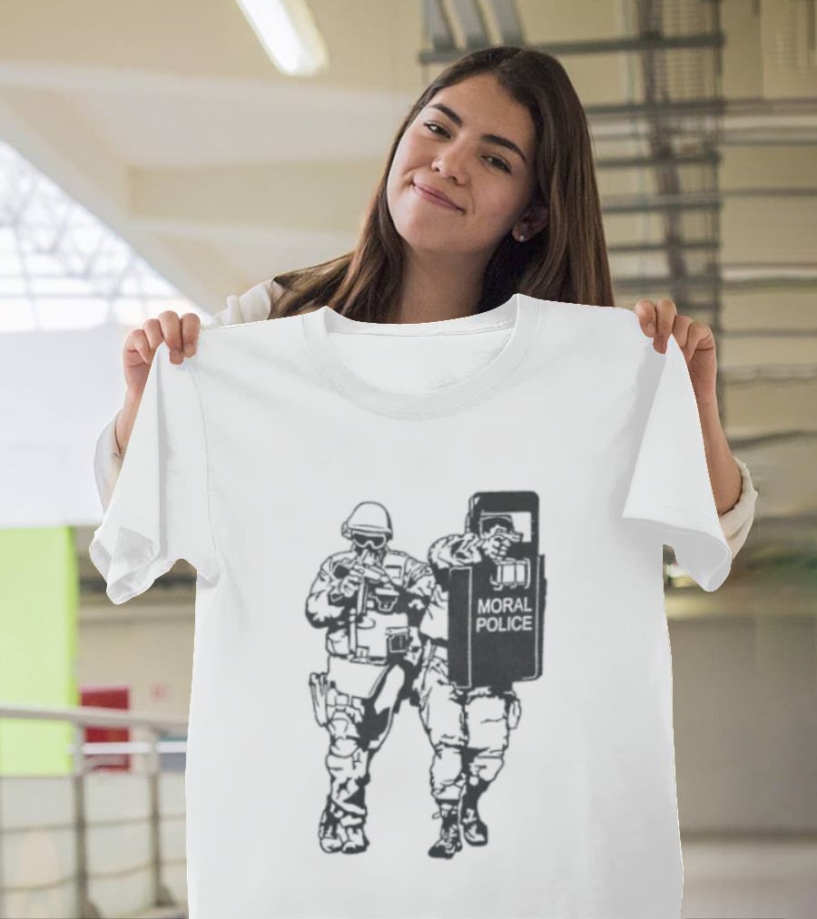 Moral Police Tactical Squad Satire Riot Gear Pose T-Shirt