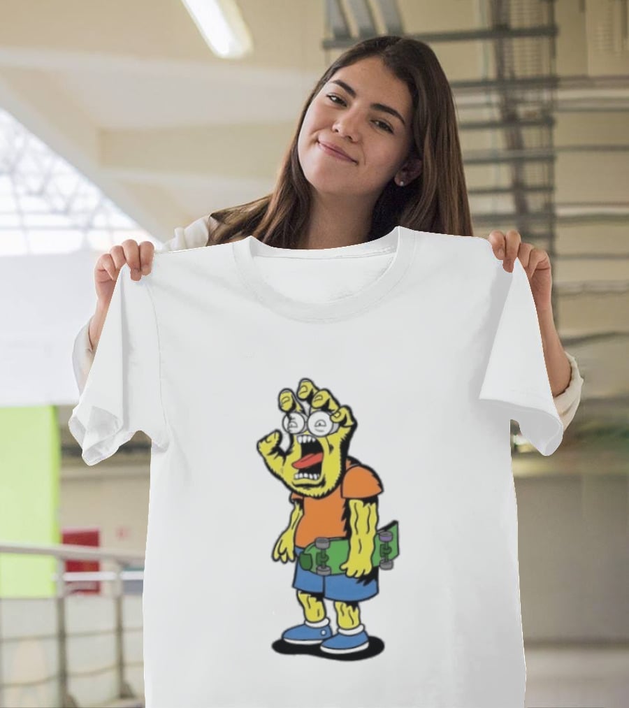 Screaming Hans The Simpsons Bootleg Character With Skateboard T-Shirt