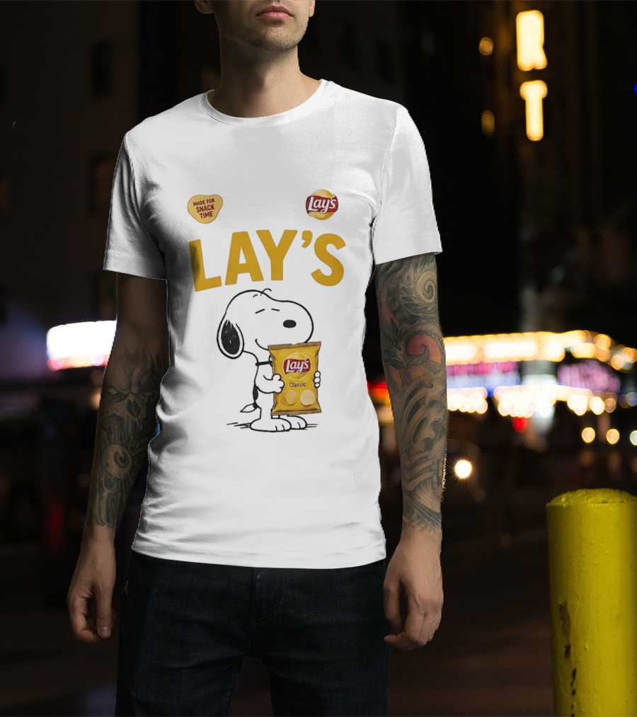 Snoopy Lay's Classic Made For Snack Time Peanuts T-Shirt