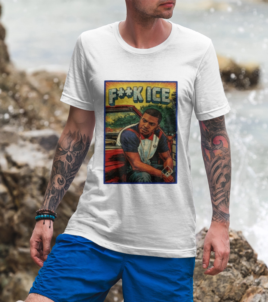 F**K ICE Tyler The Creator Style Graphic With Car And Cards T-Shirt
