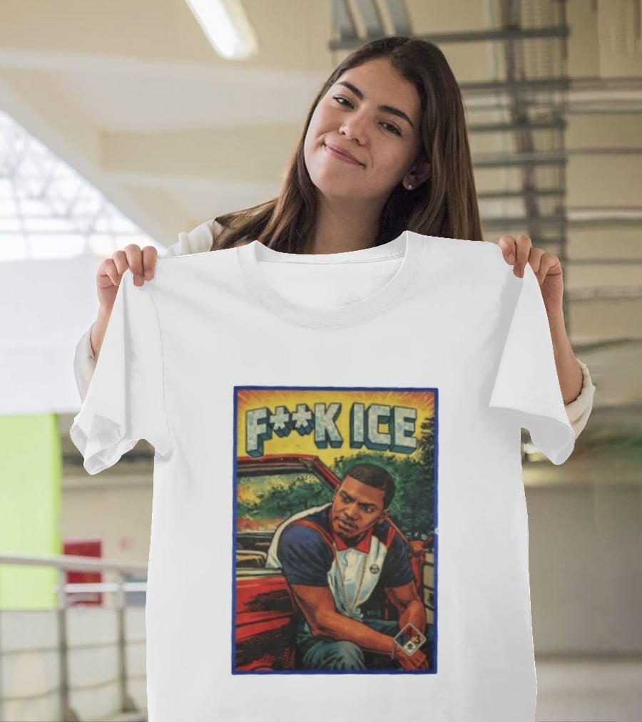 F**K ICE Tyler The Creator Style Graphic With Car And Cards T-Shirt