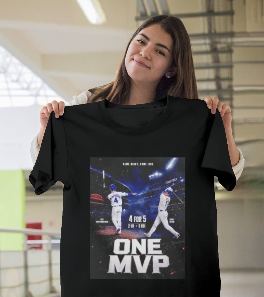 Same Night Same Line Pete Crow Armstrong Shohei Ohtani One MVP Coors Field Wrigley Field 4 For 5 2 HR 3 RBI T-Shirt