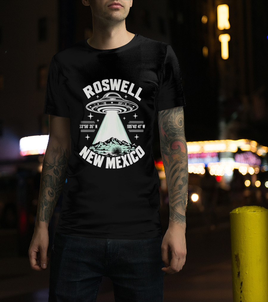 Roswell New Mexico UFO Coordinates Alien T-Shirt