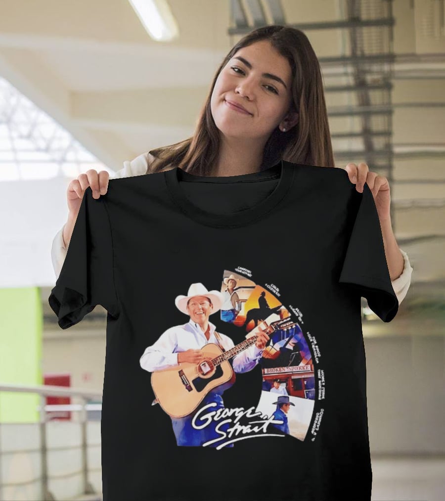 George Strait Country Music Legend Hits Amarillo By Morning Troubadour Broken Spoke Classic Songs T-Shirt