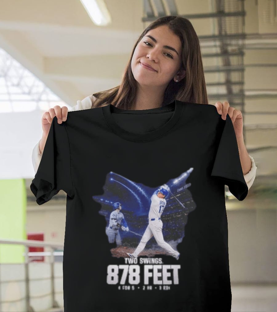Shohei Ohtani The Shohei Show Two Swings 878 Feet LA Dodgers T-Shirt
