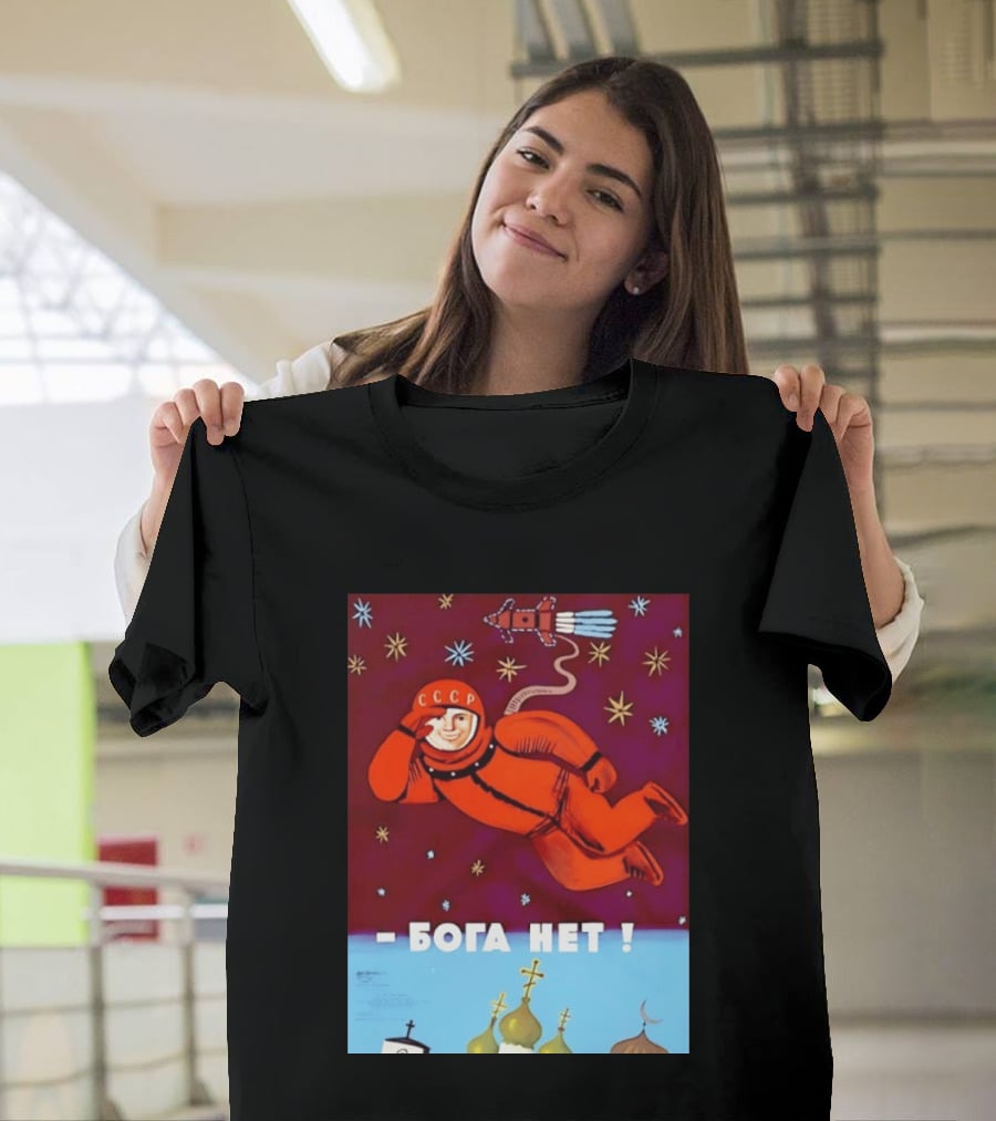 CCCP Cosmonaut Propaganda Boga Net Soviet Space T-Shirt