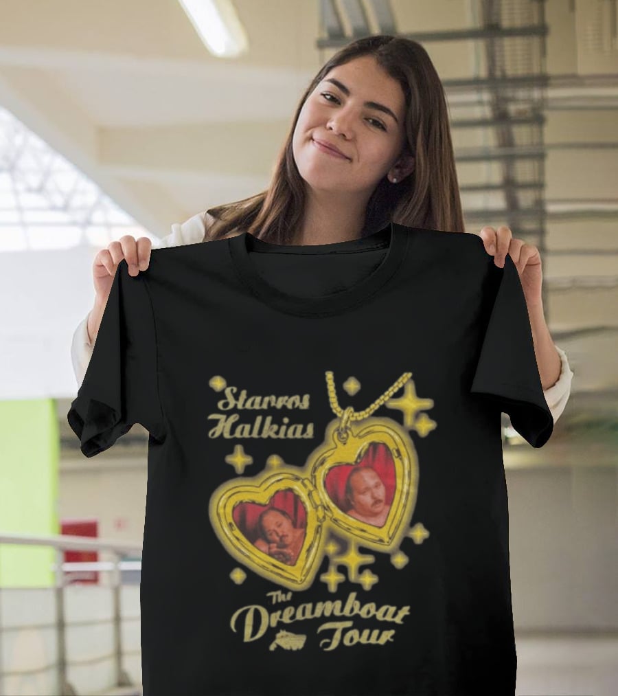 Stavros Halkias The Dreamboat Tour Heart Locket Necklace Stars T-Shirt
