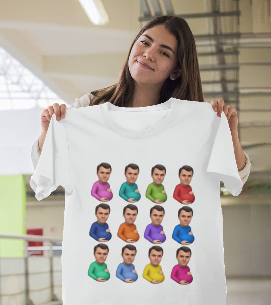 Pregnant Man Emoji Set Multicolor Avatar Faces Collection T-Shirt