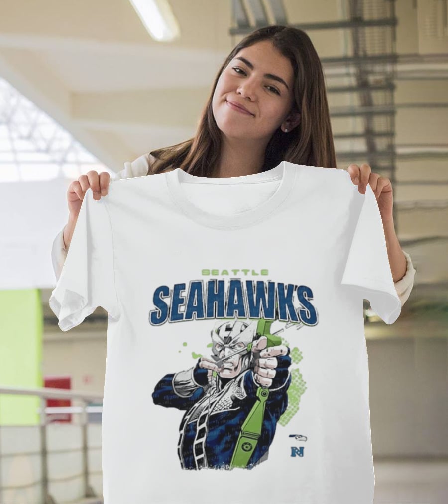 Seattle Seahawks Hawkeye Collaboration NFL Marvel T-Shirt