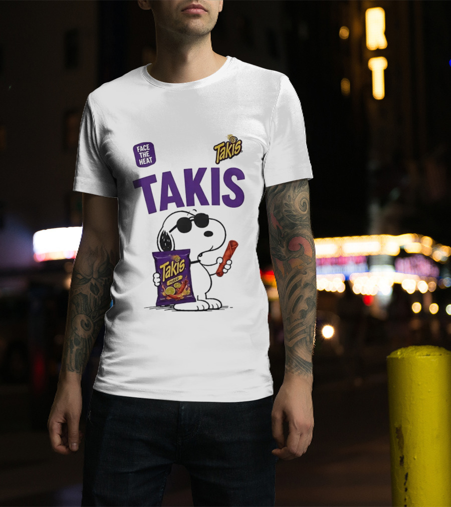 Takis Fuego Peanuts Face The Heat Snoopy Iconic Collaboration T-Shirt