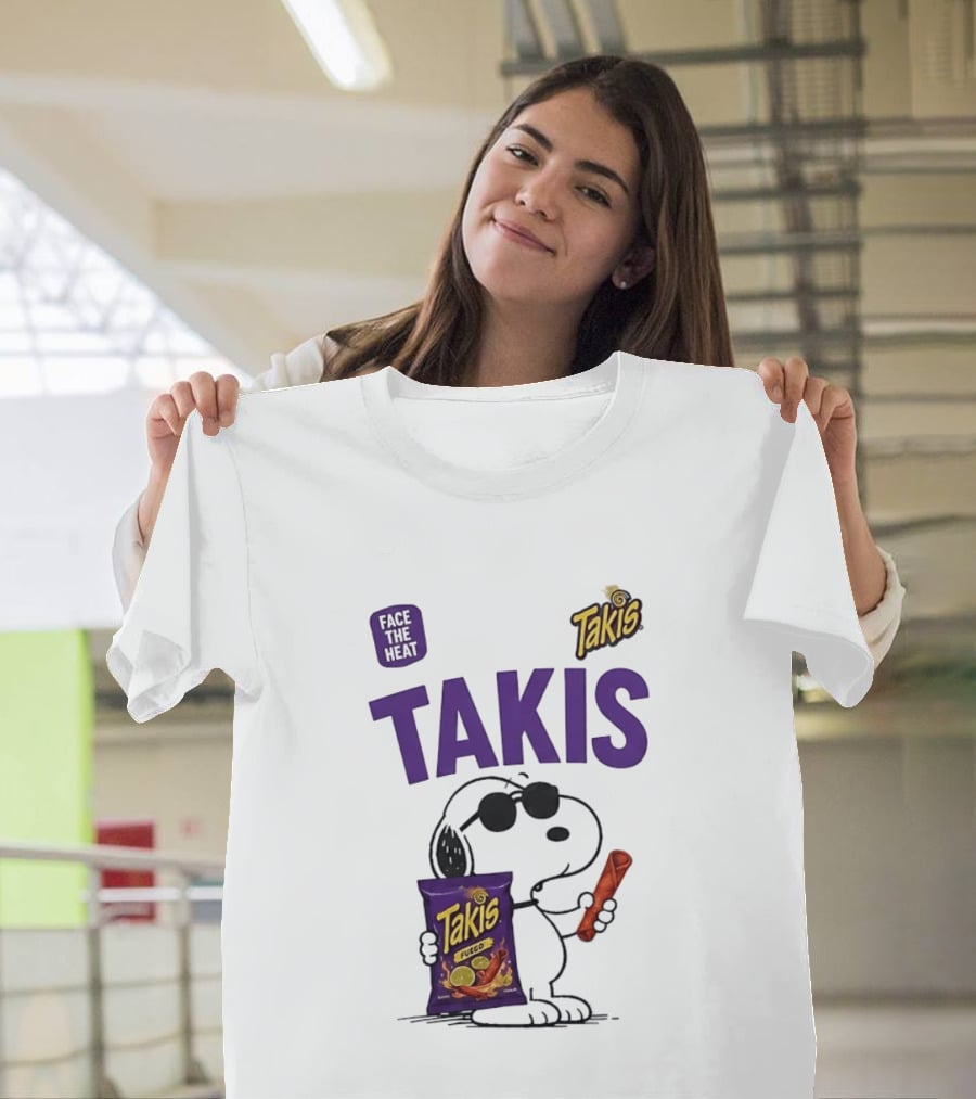 Takis Fuego Peanuts Face The Heat Snoopy Iconic Collaboration T-Shirt