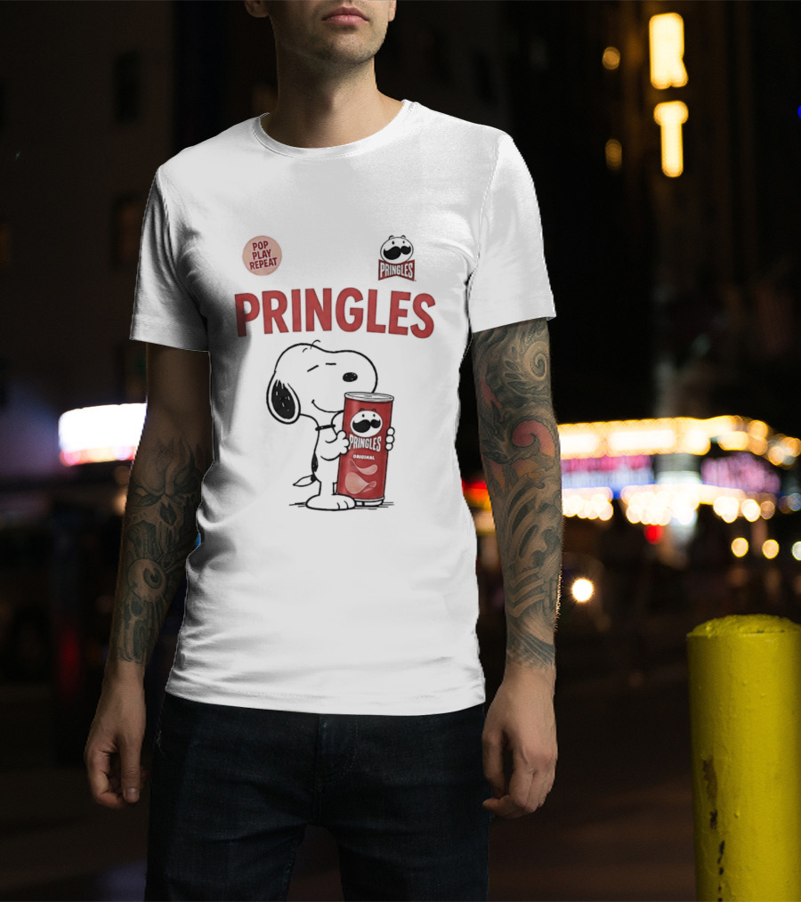 Snoopy Pringles Pop Play Repeat T-Shirt
