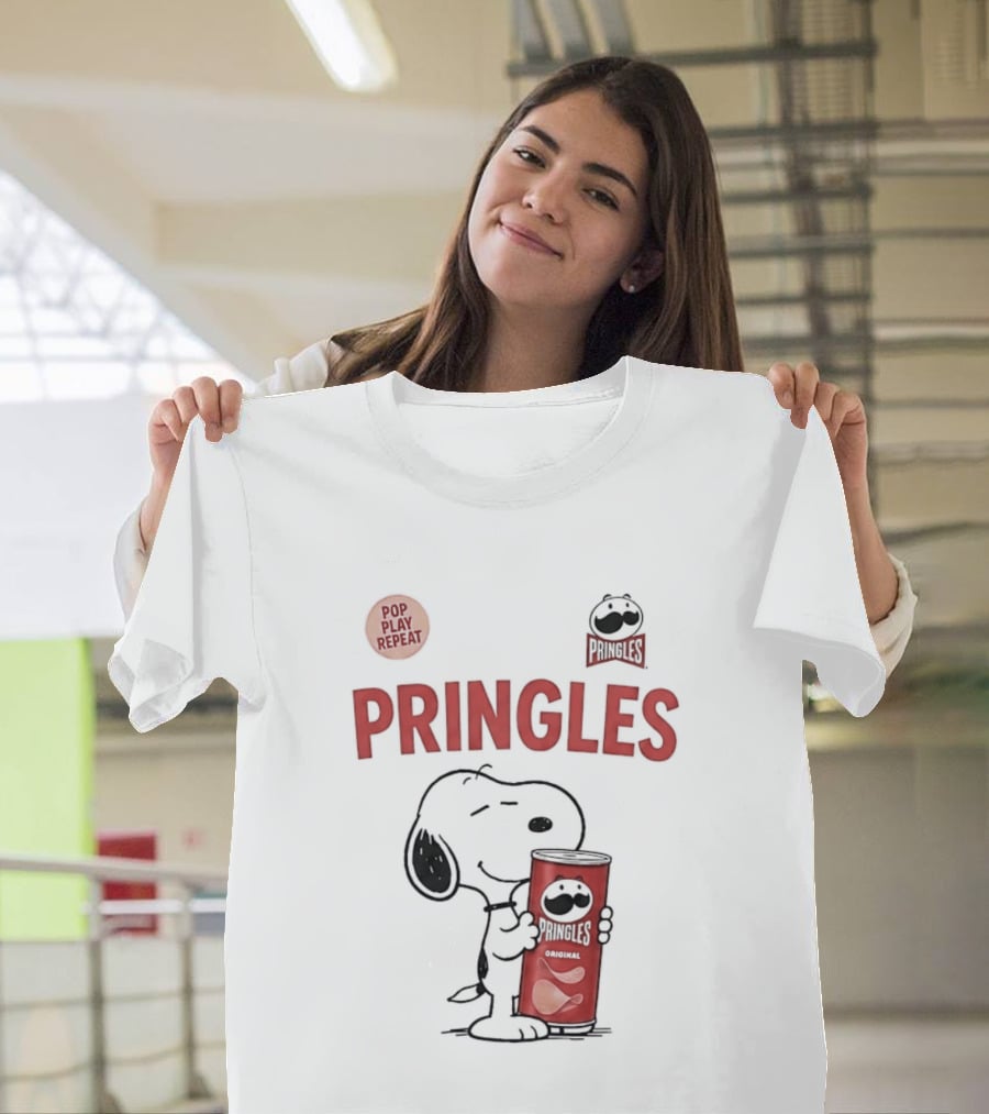 Snoopy Pringles Pop Play Repeat T-Shirt