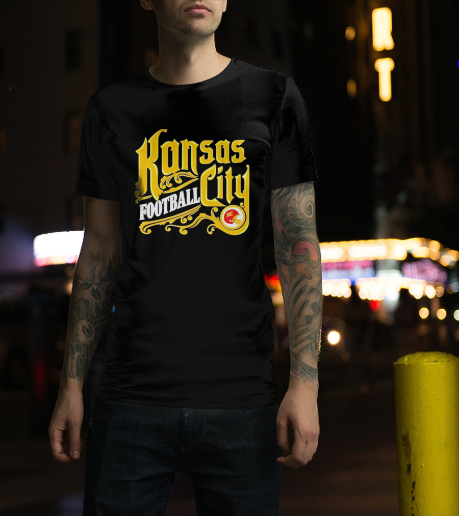 Kansas City Football City KC Chiefs Helmet T-Shirt