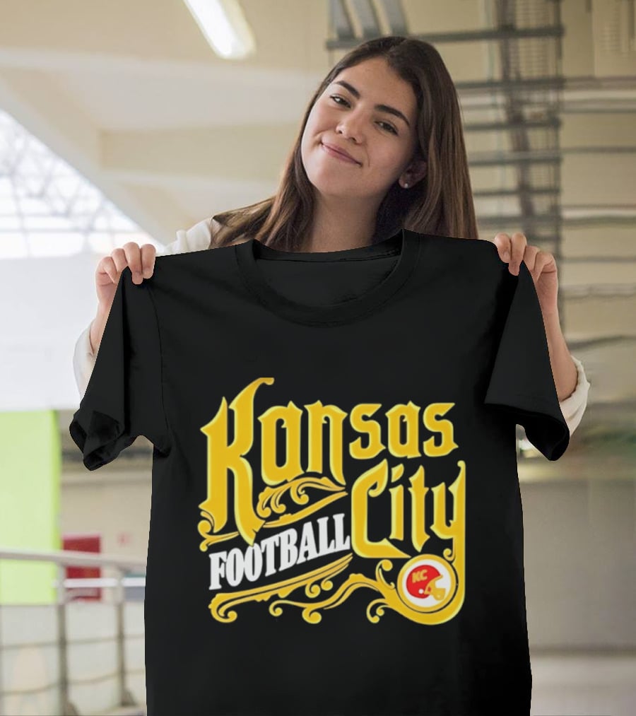 Kansas City Football City KC Chiefs Helmet T-Shirt