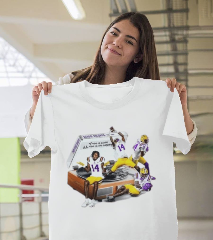 LSU Football Trey'Dez Green Touchdowns School Records Collage T-Shirt