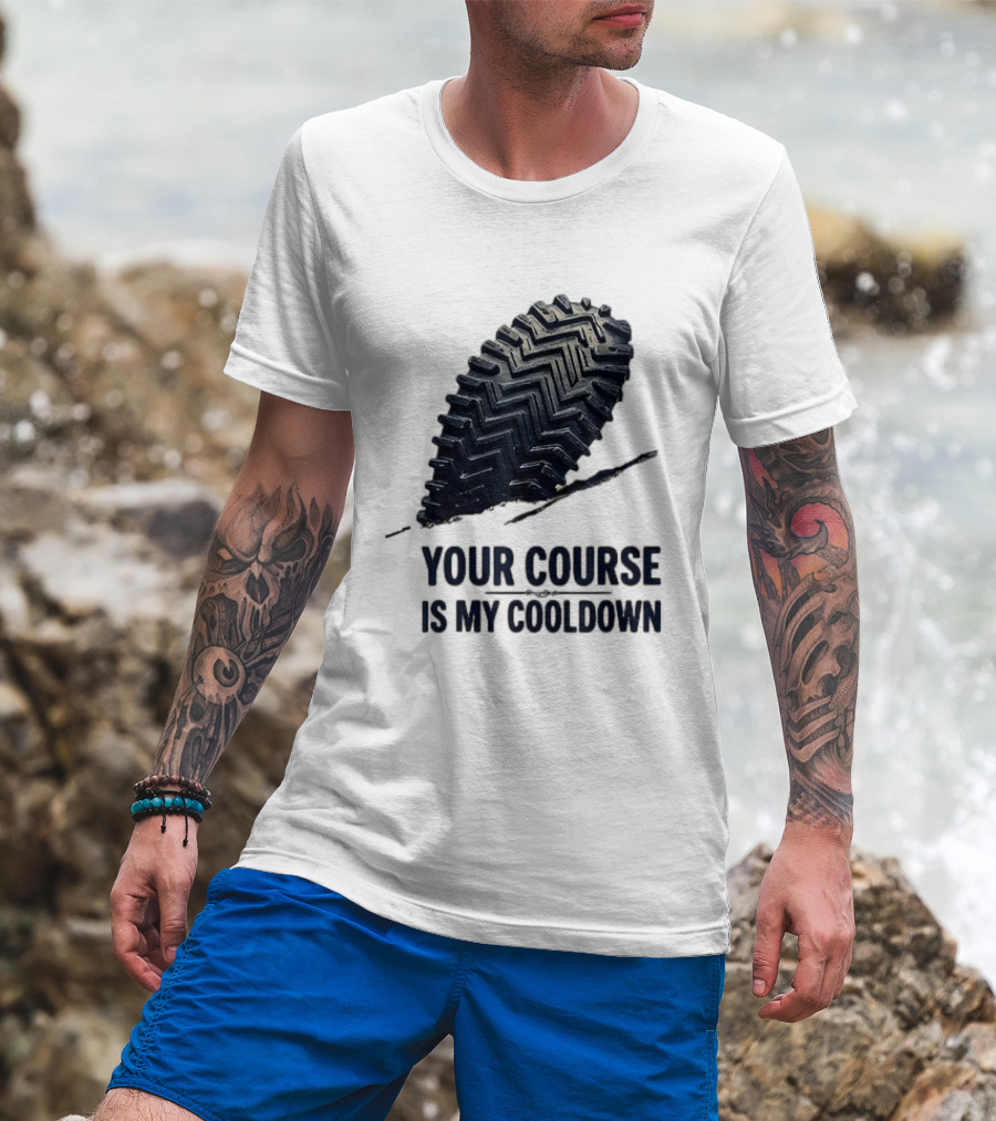 Your Course Is My Cooldown Trail Running Footprint T-Shirt