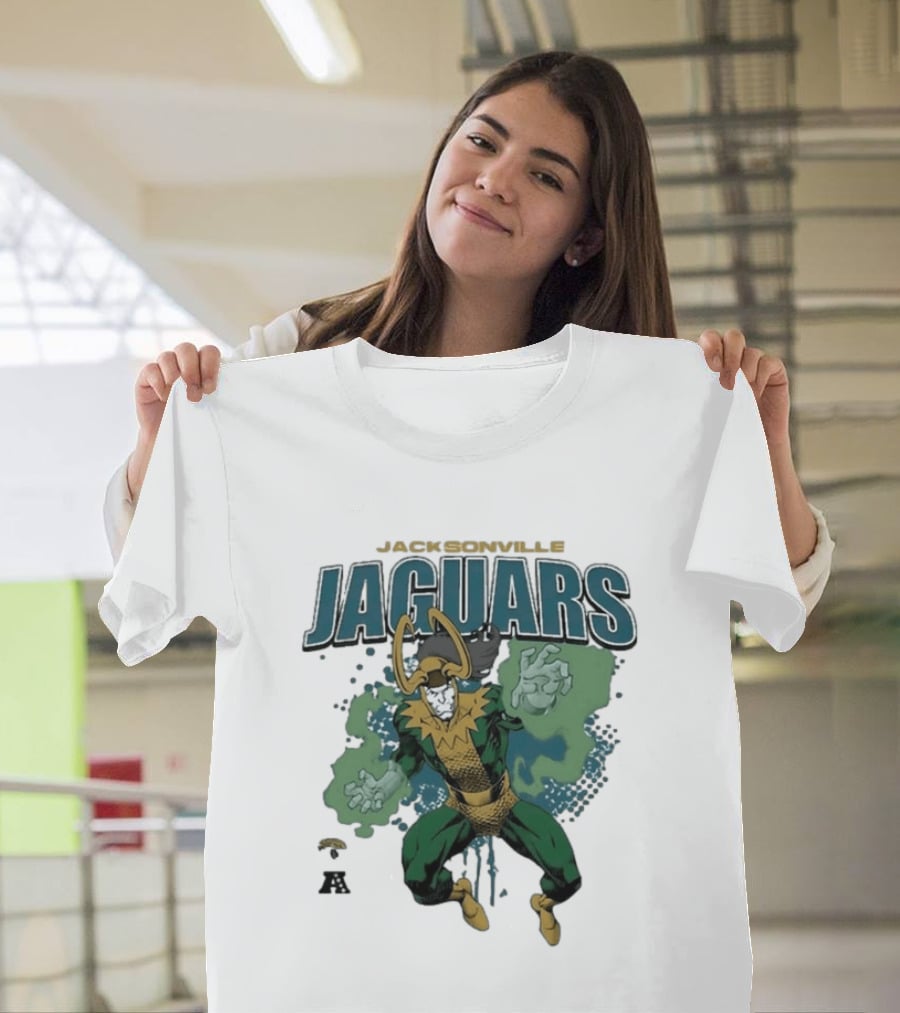Jacksonville Jaguars Loki Marvel Crossover NFL Collaboration T-Shirt