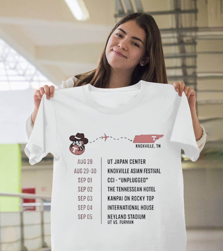 Knoxville TN Event Schedule UT Japan Center Festival Unplugged Hotel Rocky Top Stadium T-Shirt