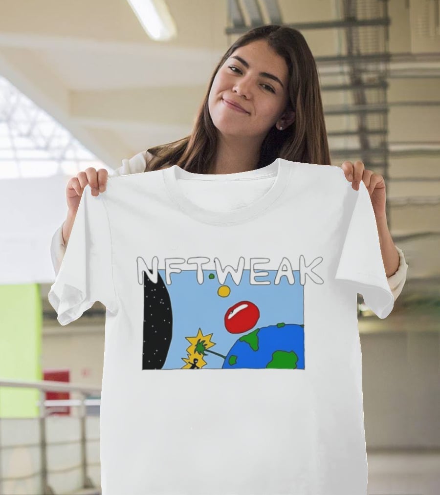 NFTWEAK Space Planet Cartoon NFT Satire Earth T-Shirt