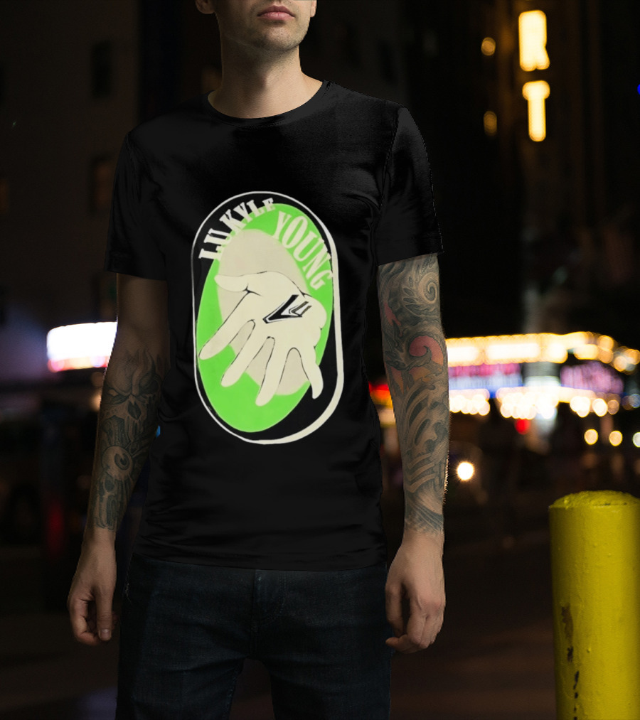 Lukyle Young Hand With Emblem In Green Oval T-Shirt