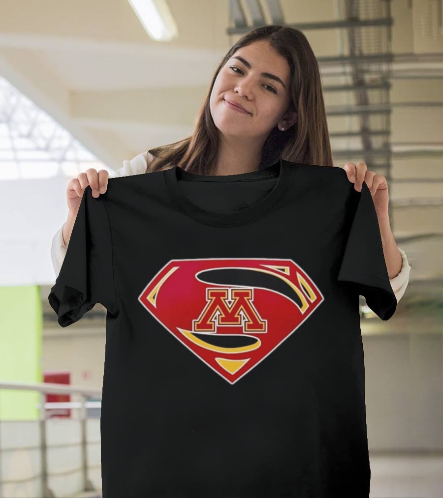 Minnesota Golden Gophers Superman Symbol College Sports Fan Gear T-Shirt