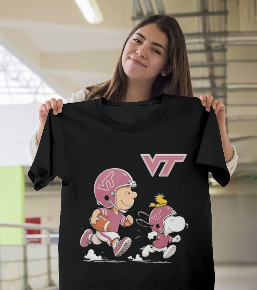Charlie Brown Woodstock Snoopy Virginia Tech Hokies Football VT T-Shirt