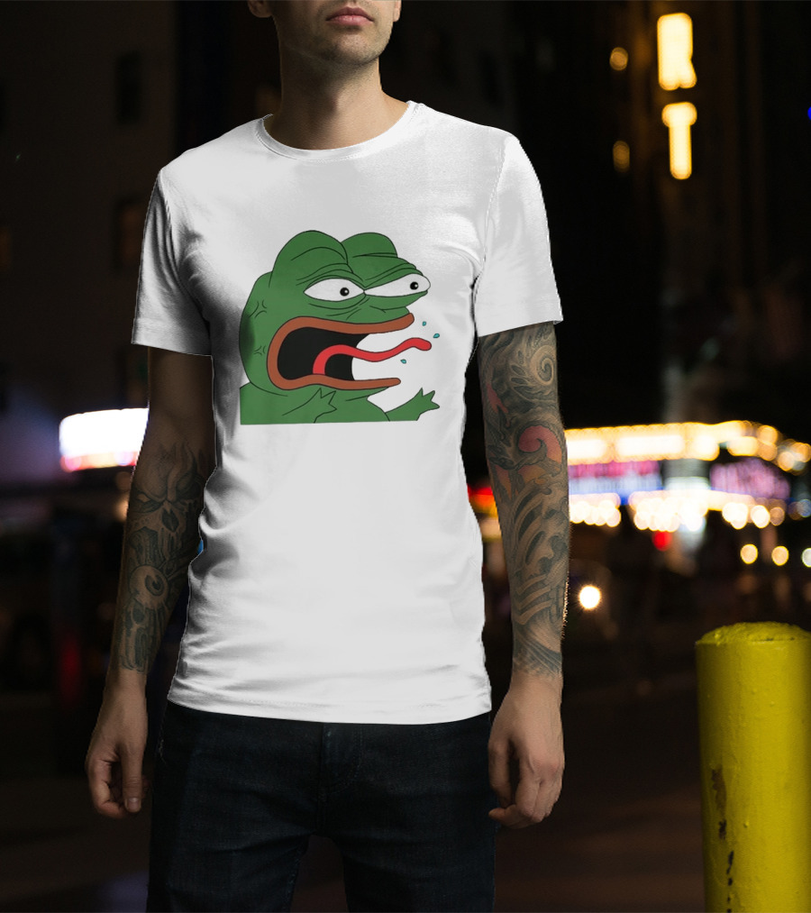 Angry Pepe Frog Meme Tongue Out Reaction Image T-Shirt
