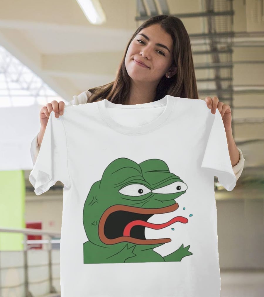 Angry Pepe Frog Meme Tongue Out Reaction Image T-Shirt