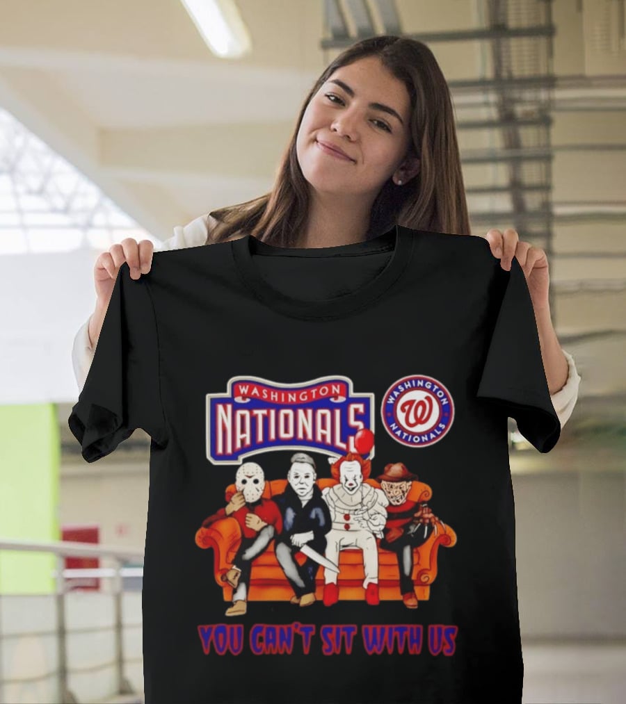 Washington Nationals Horror Movie Characters You Can't Sit With Us Couch Scene T-Shirt