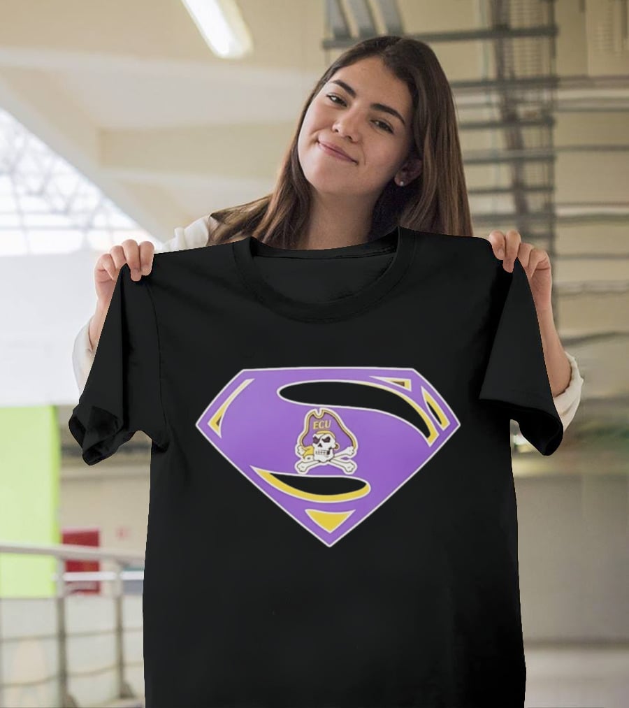 East Carolina University Pirates ECU Skull Superman T-Shirt