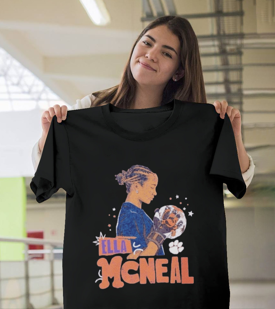 Ella McNeal Clemson Tigers Soccer Player Holding Ball T-Shirt
