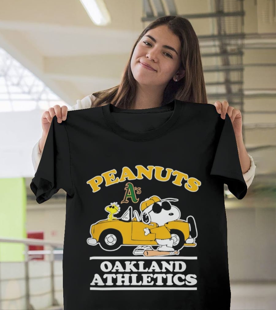 Peanuts Snoopy Woodstock Oakland Athletics A's T-Shirt