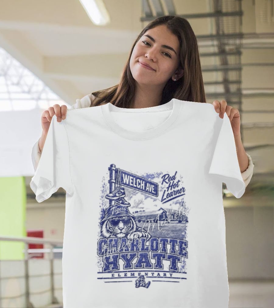 Charlotte Hyatt Welch Ave Tigers Red Hot Learner Elementary T-Shirt