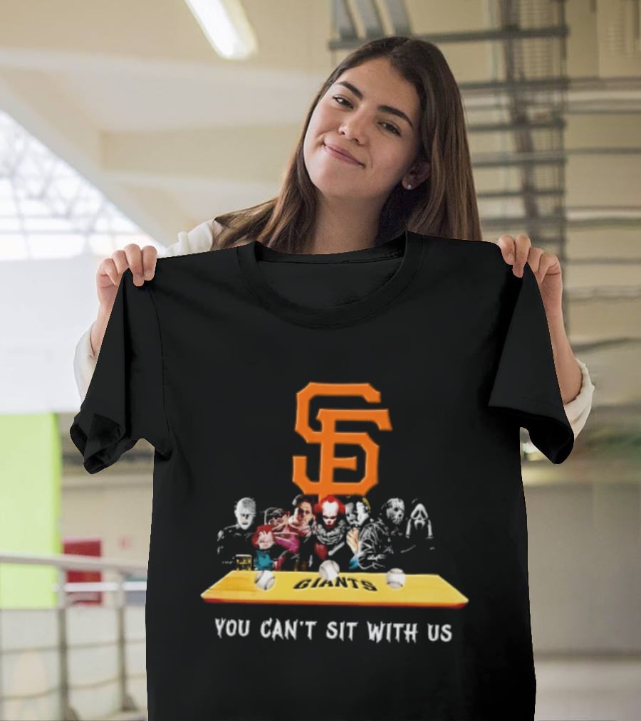 San Francisco Giants MLB You Can't Sit With Us Horror Characters Dugout Bench T-Shirt