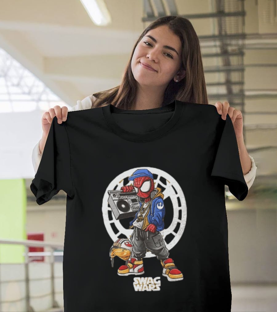 Spider Man Star Wars Swag Wars Youth Boombox Jedi T-Shirt