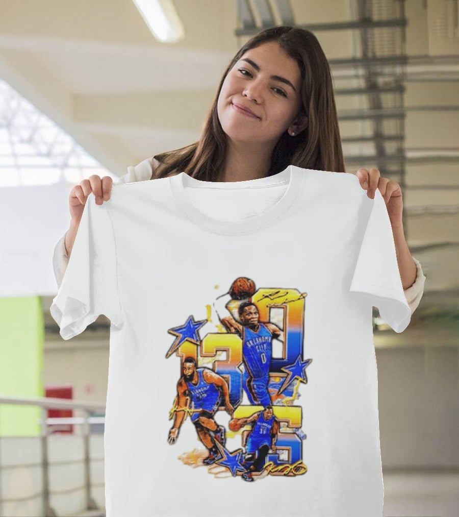 James Harden Russell Westbrook Kevin Durant Oklahoma City Thunder NBA Legends T-Shirt