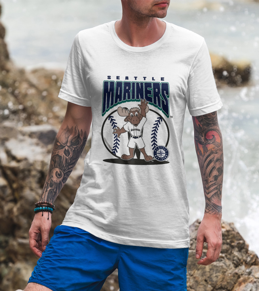 Seattle Mariners Moose Character Youth Mitchell & Ness Mania T-Shirt