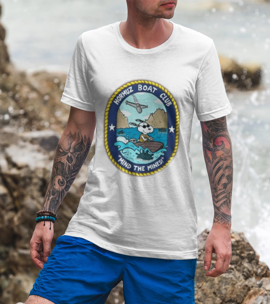 Hormuz Boat Club Snoopy Mind The Mines Marine Adventure Patch T-Shirt