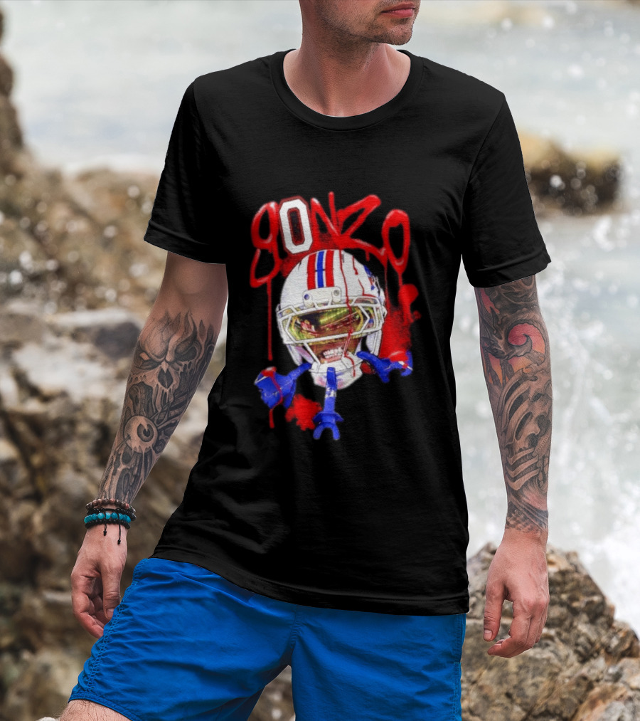 Christian Gonzalez Gonzo New England Patriots Football Helmets And Gear T-Shirt