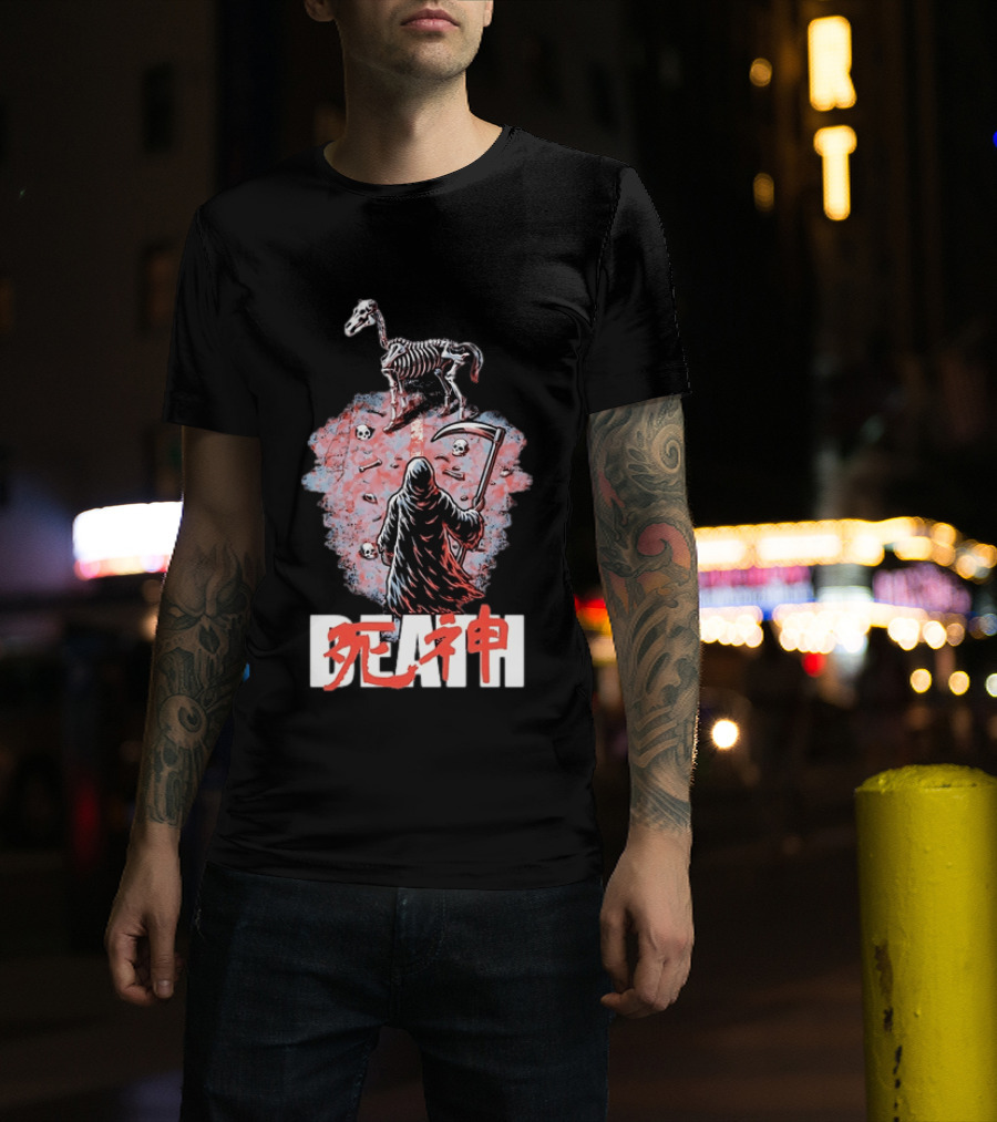 Shinigami Grim Reaper Skeleton Horse T-Shirt