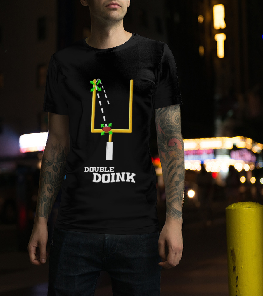 Double Doink Yellow Goalpost Football Collision Trajectory T-Shirt