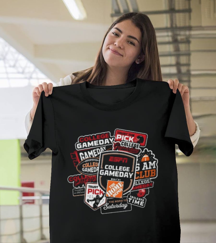 ESPn College GameDay Pick 6 AM Club Home Depot Road To Saturday Tailgate Time T-Shirt