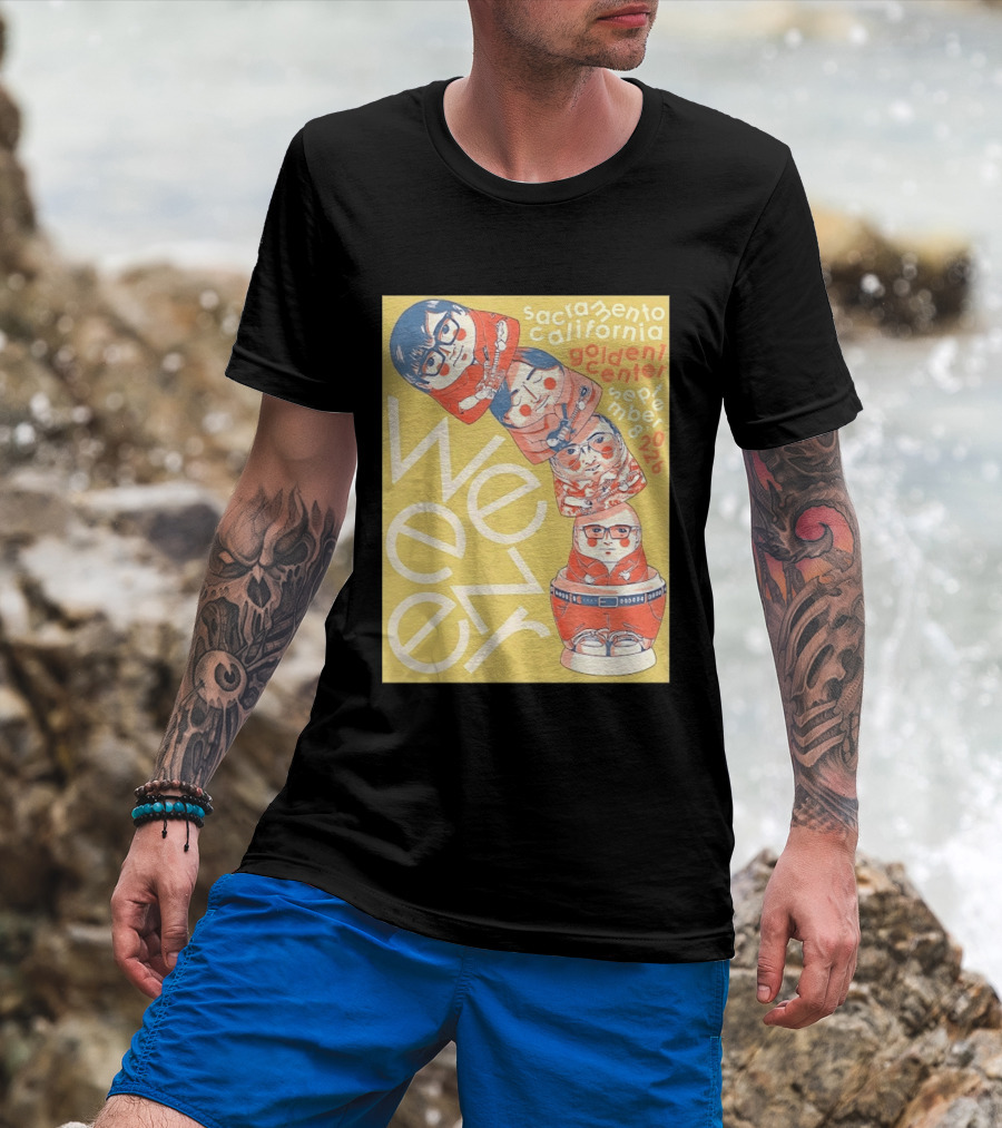 Sacramento California Golden 1 Center September 8 2026 Weezer Concert Matryoshka Dolls T-Shirt