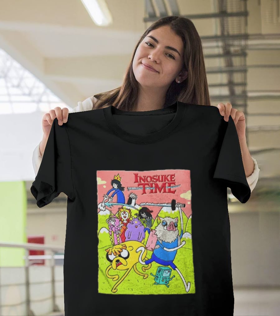 Inosuke Time Adventure With Demon Slayer Crossover Characters T-Shirt