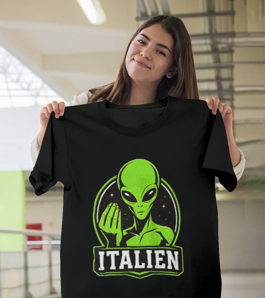 Italien Alien Hand Gesture Space Humor T-Shirt