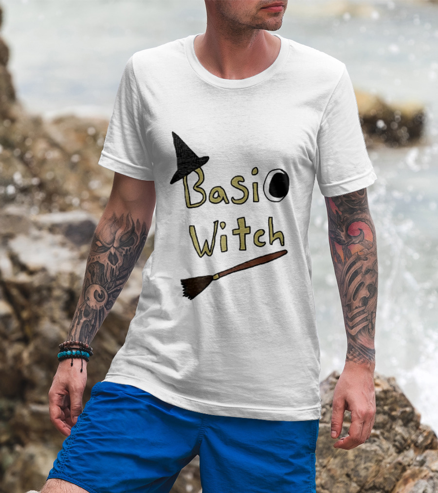 Basic Witch Halloween Witch Hat Broomstick T-Shirt