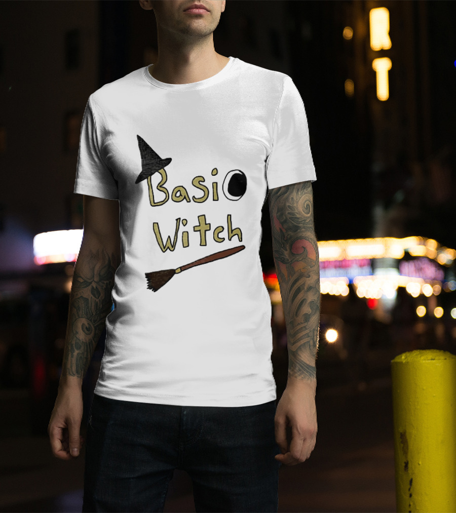 Basic Witch Halloween Witch Hat Broomstick T-Shirt